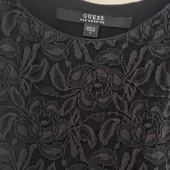 Guess Black Ruffled Cap Sleeve Blouse - Picture 3 of 3